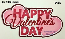 HAPPY VALENTINE'S DAY TITLE scrapbook premade paper piecing die cut Rhonda