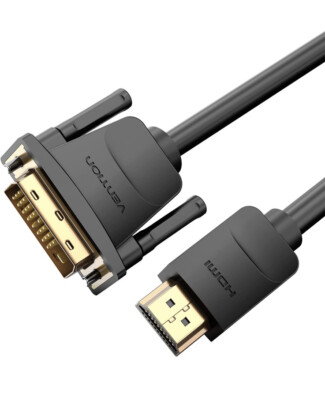 VENTION HDMI to DVI Cable Bi Directional DVI-D 24+1 Male to HDMI 6FT