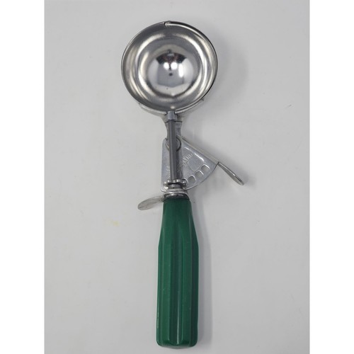 Vintage Shore Craft Stainless Steel Green Bakelite Handle Ice Cream