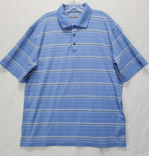 Kirkland Signature Polo Shirt Adult Large Blue Golfing Golf Striped Mens L