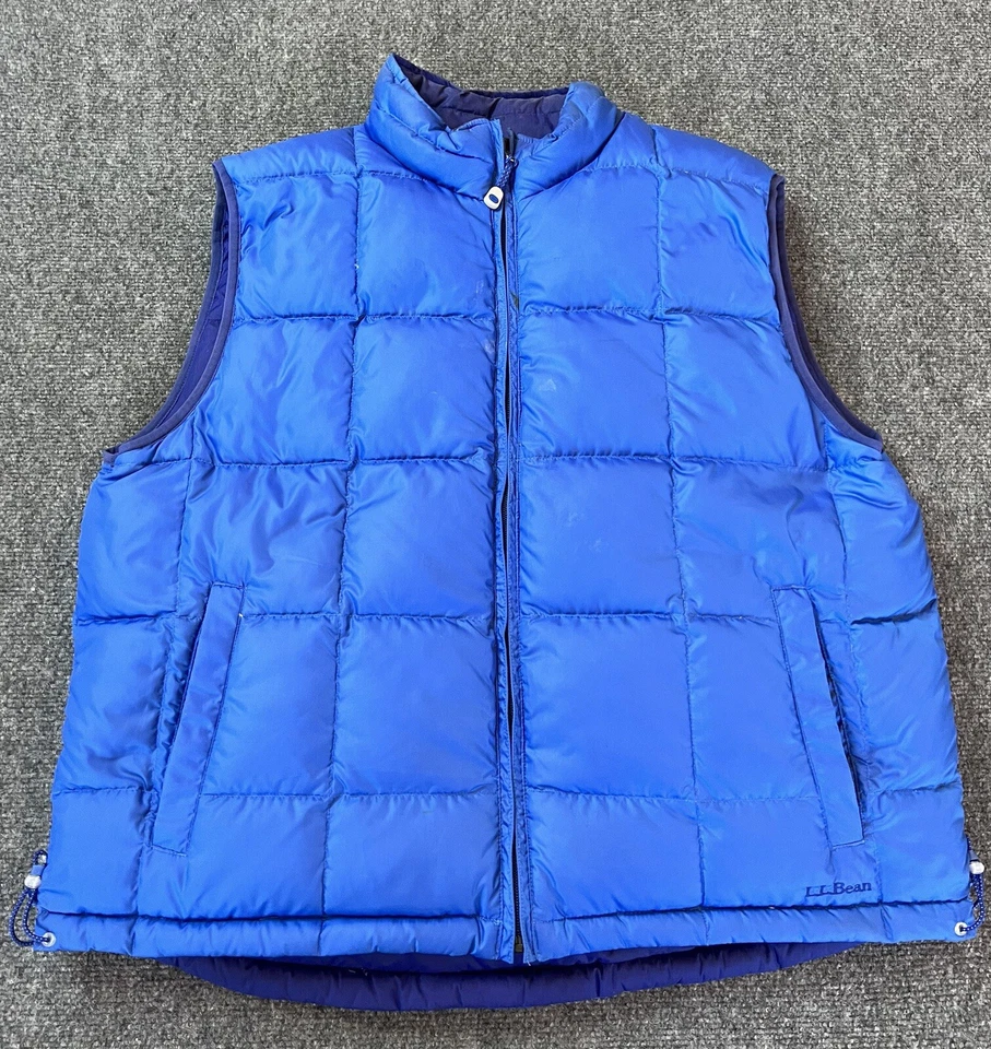 L.L. Chaleco acolchado azul reversible para exteriores Gorpcore Bean de colección plumón de ganso Foto 2 de 4