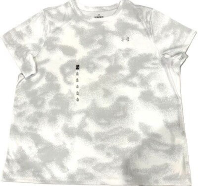 UNDER ARMOUR VELOCITY PRINT SS TEE(GRAY/WHITE) Women Size 1XL