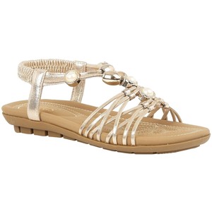 ladies gold flat sandals uk