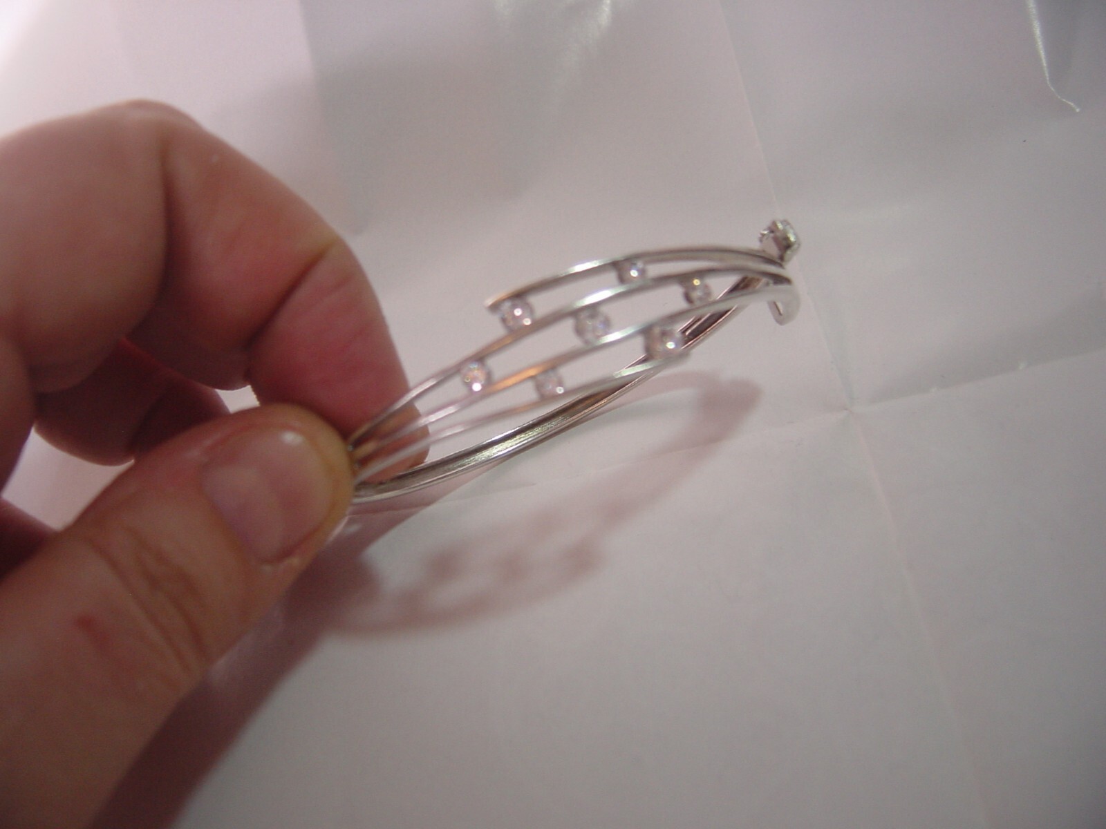 solid sterling silver unusual bangle-sparkling hi… - image 6