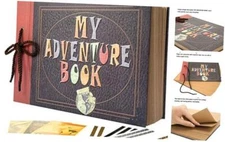  Adventure Book with Embossed Cover, Large 12.3 x 8.3 Inch 80 Pages Scrapbook 