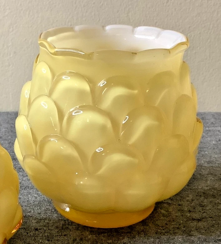 Fenton Jacqueline Miel Amarillo Alcachofa Vidrio Sal y Pimienta Crema Azúcar Cuenco Foto 4 de 4