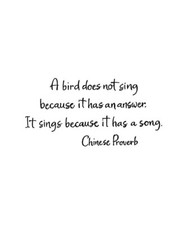 A Bird Has A Song Saying Wood Mounted Rubber Stamp NORTHWOODS D11086 New