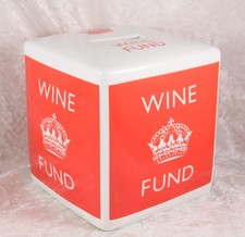 Lesser & Pavey ceramic money box piggy bank with stopper 4.5" tall wine fund