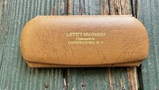 Hard Leather Brown Small Eyeglass Case Soft Interior Vintage