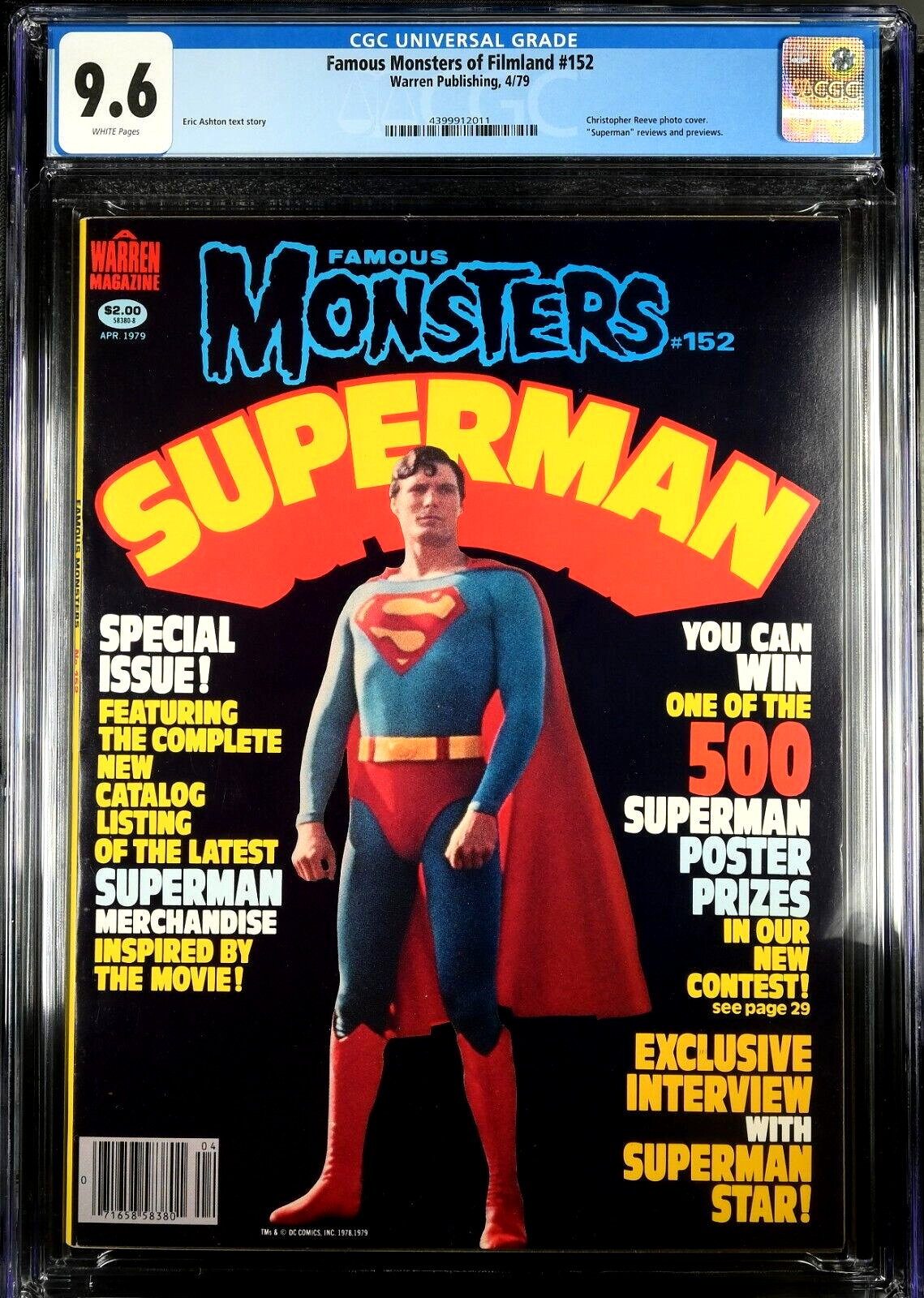 Famous Monsters of Filmland #152 CGC 9.6 WP NM+ Warren 1979 Superman Reeves v1