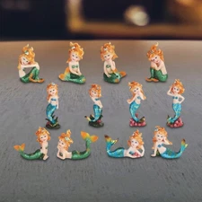 12-PC Mini Mermaid with Different Poses 2"H Figurine Home Decor Unique Gift