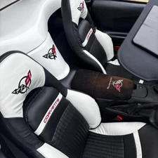 Chevy Corvette C5 Synthetic Leather Sports Seat Covers White & Black (1997-2004)