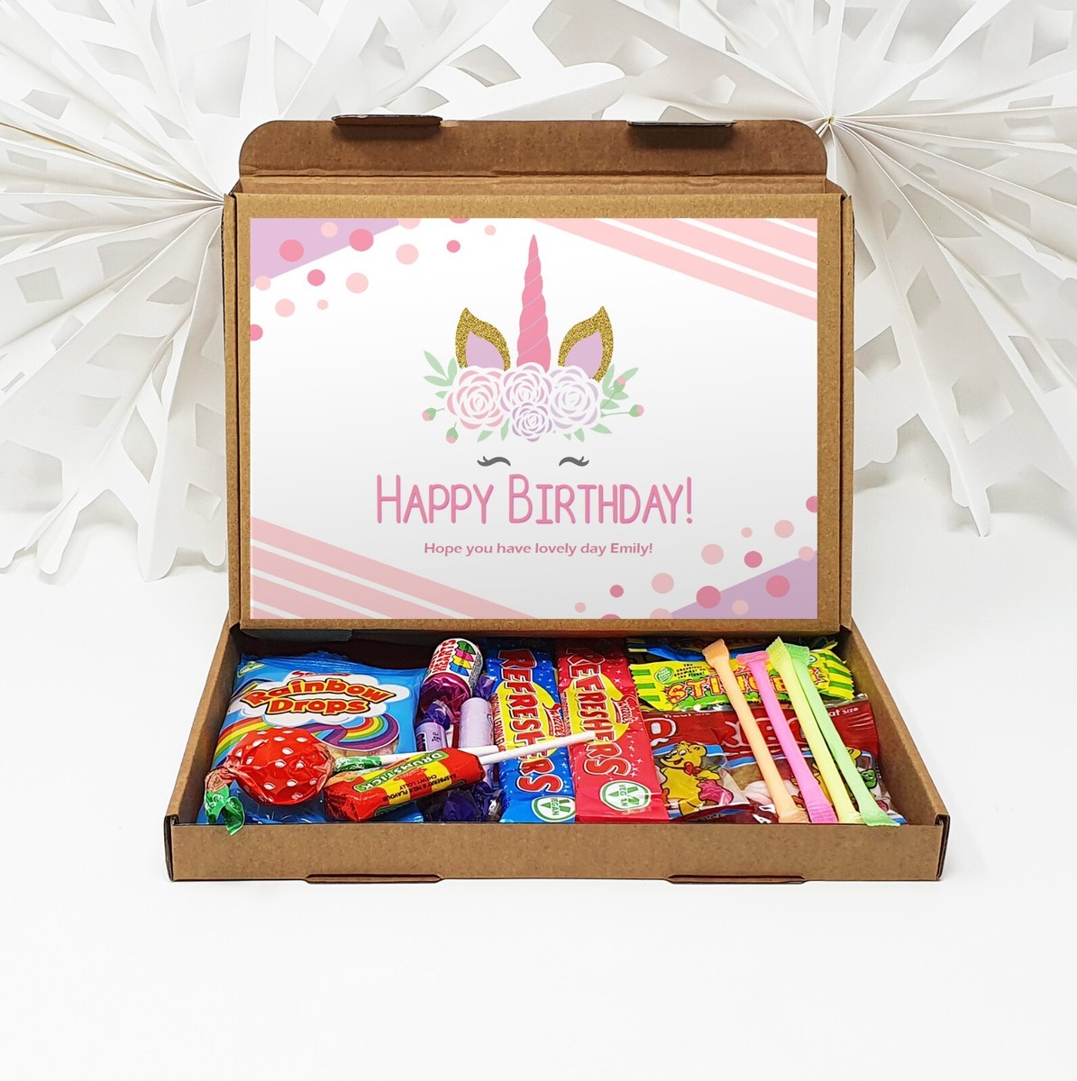 Personalised Birthday Unicorn Sweet Treats Box Gift Hamper Present