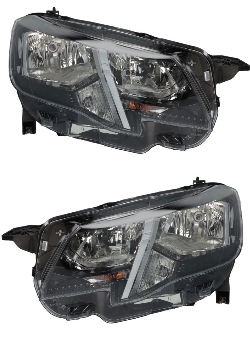 Phares Peugeot Partner III reglables electriquement pour ampoules H1 H7