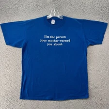 Vintage 70s 80s Jerzees Shirt Mens Extra Large Blue Comedy Hipster Hippie