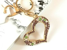 Crystal Shinny Beautiful Lovely Heart Keychain Women w/ Multi-Color Options