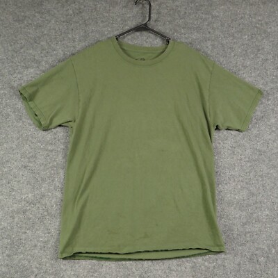 Champion Shirt Mens Large Army Green Short Sleeve Crew Neck Pullover T  Shirt