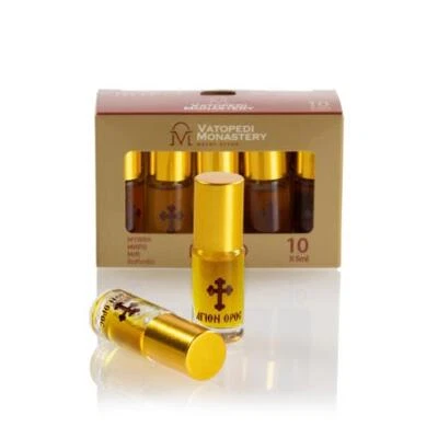 VATOPEDI MONASTERY Reines klösterliches Myrrhe mit Zypressenduft vom Berg Athos – 10 Flaschen