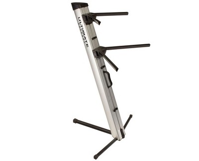 Ultimate Support APEX AX-48 Pro 2-Tier Column Keyboard Stand Silver PROAUDIOSTAR