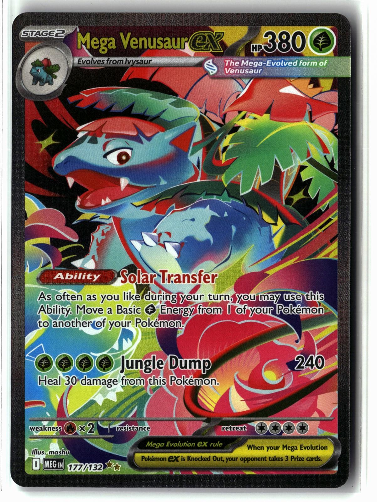 2025 Mega Venusaur ex ⭐️ 177/132 Holo Mega Evolution Pokemon Minty