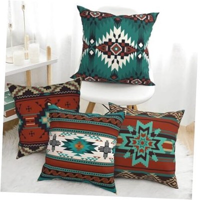 Western Native American Throw Pillow Covers 18X18 Southwestern Boho Aztec 
