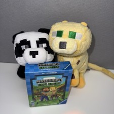 MOJANG Minecraft Peluche Juego de Cartas Lote Paquete Amarillo Ocelote Gato Panda