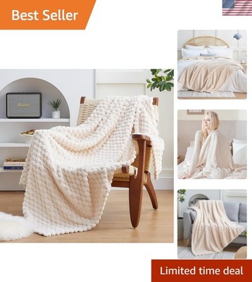Fleece Throw Blanket for Couch or Bed - 3D Imitation Turtle Shell Jacquard De...