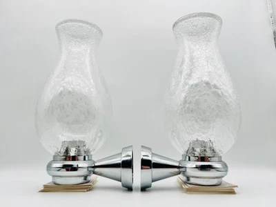 ✨Original 60s Wandleuchten Chrom Bubble Glas Mid-Century Vintage Space Age ✨ - Bild 1 von 4
