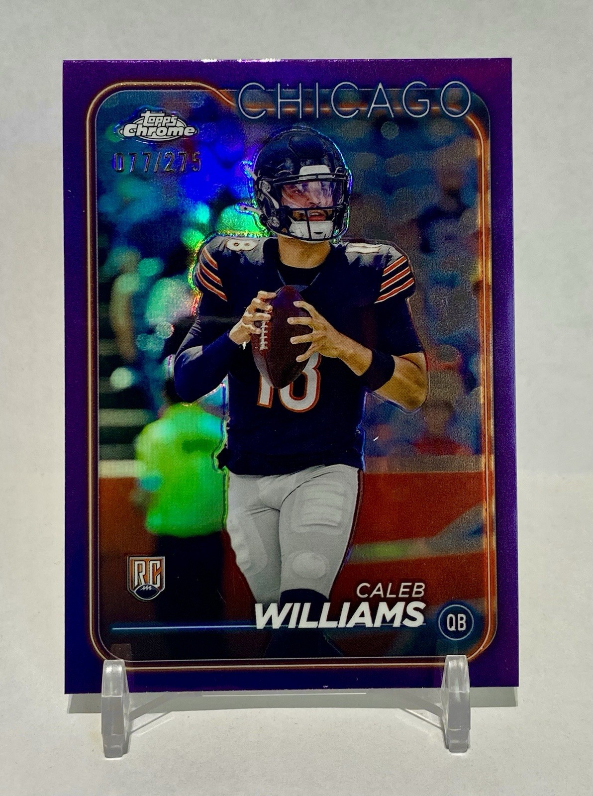 2024 Topps Chrome Caleb Williams Purple Refractor /275 RC #202 Chicago Bears