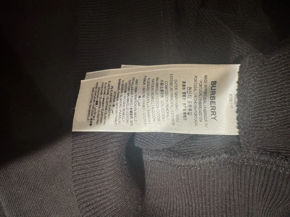 Sudadera con Capucha Burberry London Para Hombre Talla Grande Algodón Negro (Usada 1x) Excelente Estado Foto 4 de 4