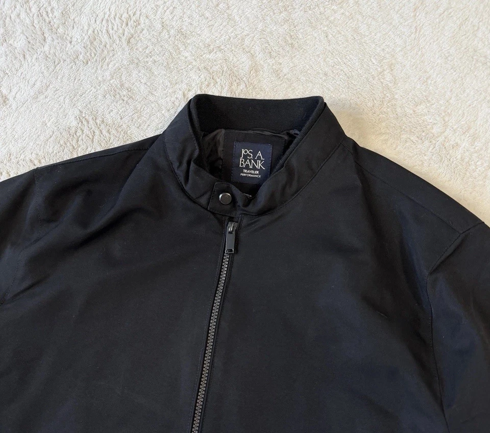Jos A Bank Mens Traveler Performance Bomber Jacket Sz M | Black, Polyester - Image 3 of 4