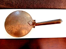 Brass Copper Etched Hinged Silent Butler Crumb Catcher 9.5 Inches