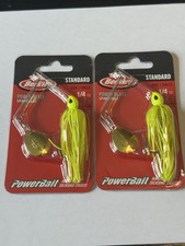 Lot of 2 Berkley Power Blade Spinnerbait  Colorado Blade 1/4oz Chartreuse