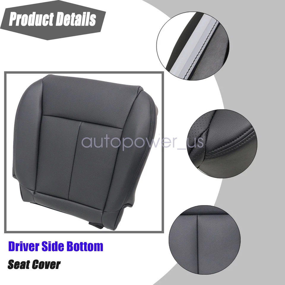 Cubierta de asiento de cuero de repuesto negra para Infiniti M35 M45 2006-10 Foto 4 de 4