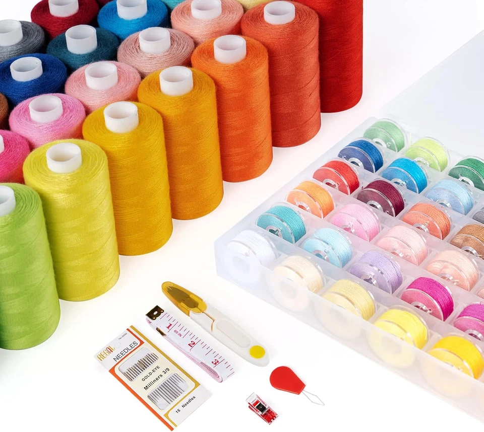 72 Pcs 700 Yards Sewing Thread, 36 Colors Prewound Bobbins for Machines - Image 2 of 4
