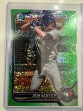 2022 Bowman Chrome Josh Kasevich #BDC-45 Green Sparkle Refractor /99 (RC)