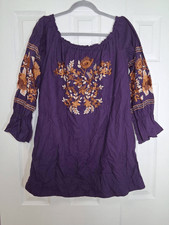 Free People womens medium boho shift dress peasant cottagecore purple fairy
