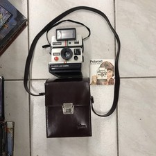 polaroid 1000 land camera + flash + housse en cuir d'origine