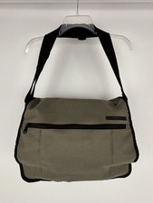 Structure Gray Canvas Pocketed Adjustable Crossbody Laptop Messenger Bag