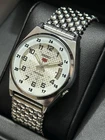 vintage Refurbished seiko 5 automatic Silver  Face stainless steel men's watch