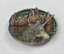 VTG Bergamot Brass Unicorn Belt Buckle 1983 V-48