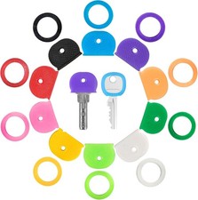20 Pack Key Color Caps Covers Tags, Soft Rubber 20 Pack, Purple, Blue