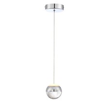 LED Pendant Light Bubble Crystal Ball Polished Chrome