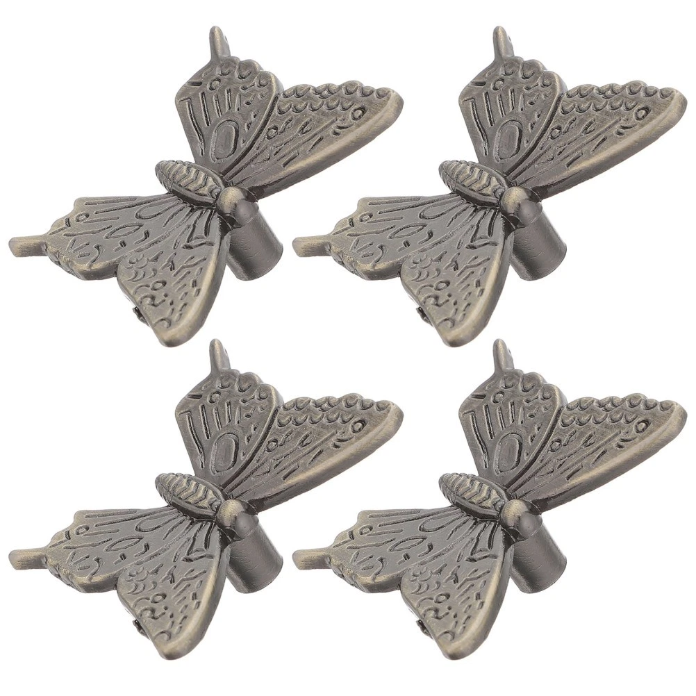 4 Pcs Zinc Alloy Butterfly Handle Retro Cabinet Door Handles Cupboard Knob