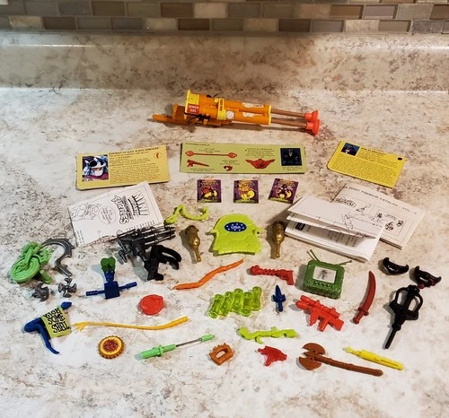 Vintage TMNT Accessories and Paperwork Lot - Playmates
