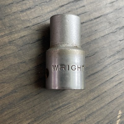 Wright Tools 4114s 7/16 12 Point 1/2'' Drive Short Socket Made In USA W/Pin Hole
