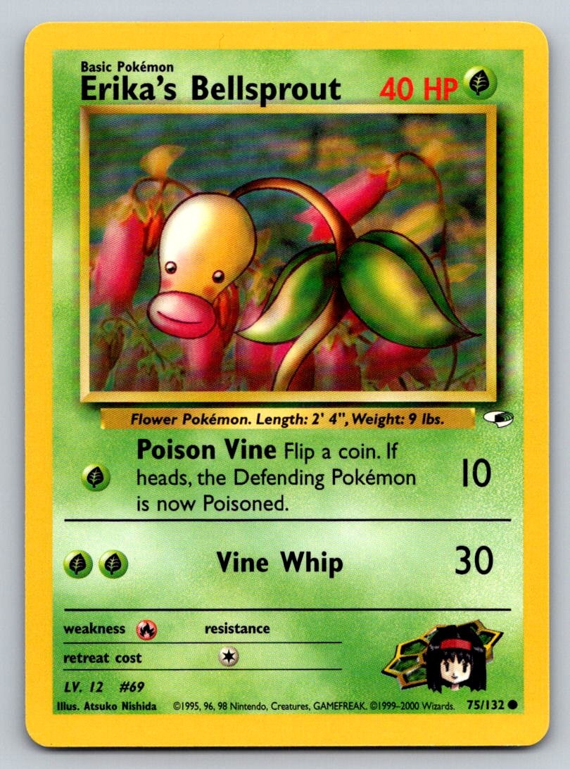 Erika's Bellsprout 75/132 NM C Gym Heroes Pokemon Unlimited
