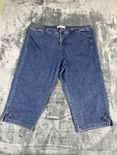 Classic Womens Jms Capri Denim Pants Blue Stretch Butterfly Detail 26w