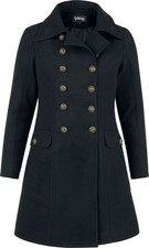 Gothicana by EMP Damen schwarzer Kurzmantel mit Metallaccessoires