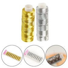 Elegante filo da cucire argento e oro per disegni delicati fatti a mano 200m